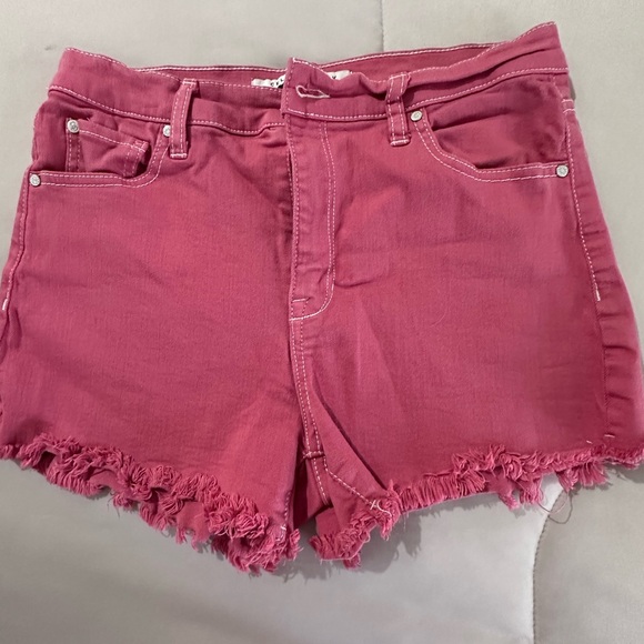CELEBRITY PINK FRAYED HEM SHORTS- LIPSTICK - Picture 3 of 12